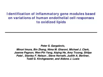 I dentification of inflammatory gene modules based  on variations of human endothelial cell