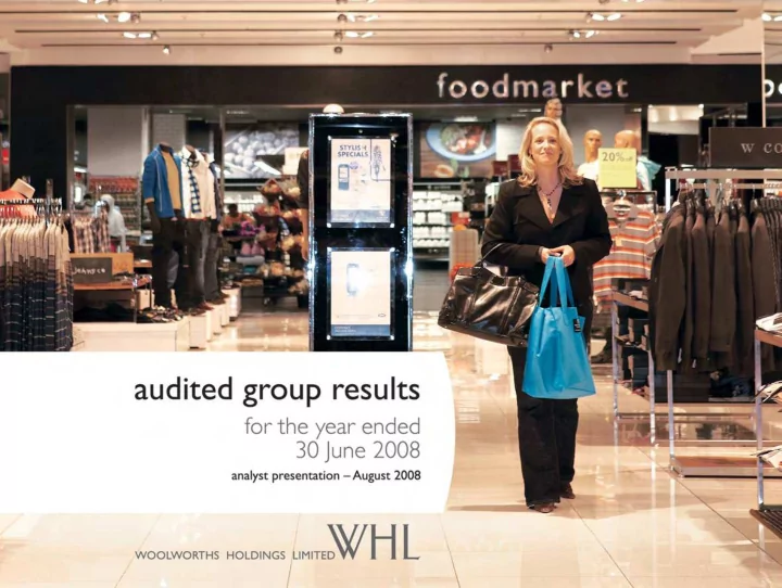 woolworths holdings limited