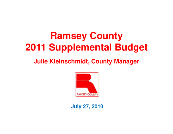 ramsey county 2011 supplemental budget