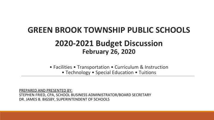 green brook township public schools 2020 2021 budget