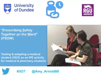Testing &amp; adapting a medical  student OSCE as an IPE activity  for medical &amp; pharmacy