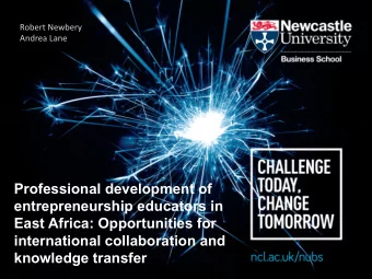 Professional development of  entrepreneurship educators in  East Africa: Opportunities for