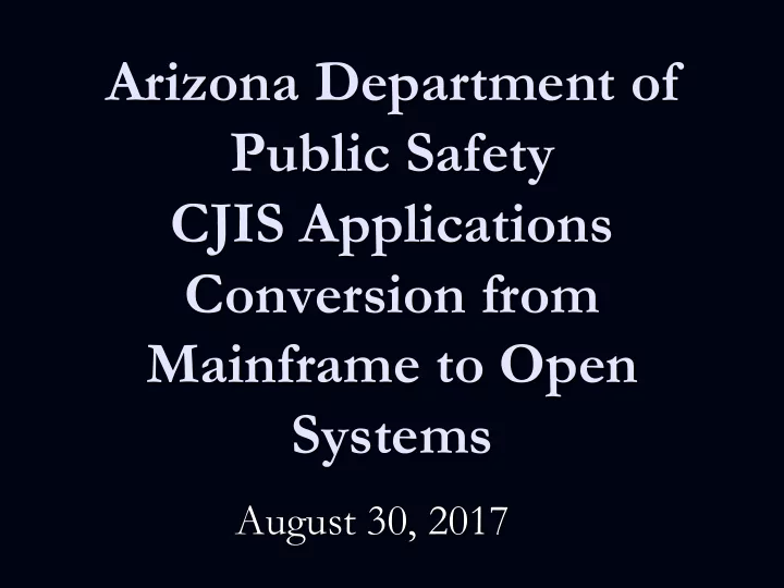 arizona department of public safety cjis applications