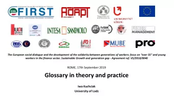 Glossary in theory and practice  Iwa Kuchciak University of Lodz The University of d (ULOD)