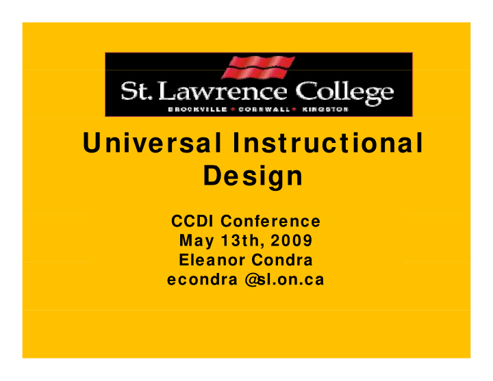 universal instructional d design i