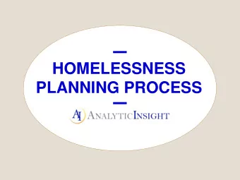 HOMELESSNESS  PLANNING PROCESS  2  About Us  Strategic Planning and Program Evaluation  Amy