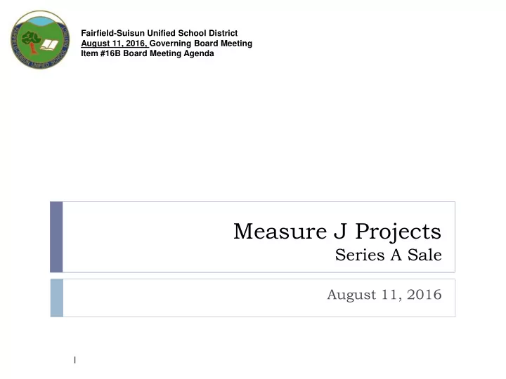 measure j projects