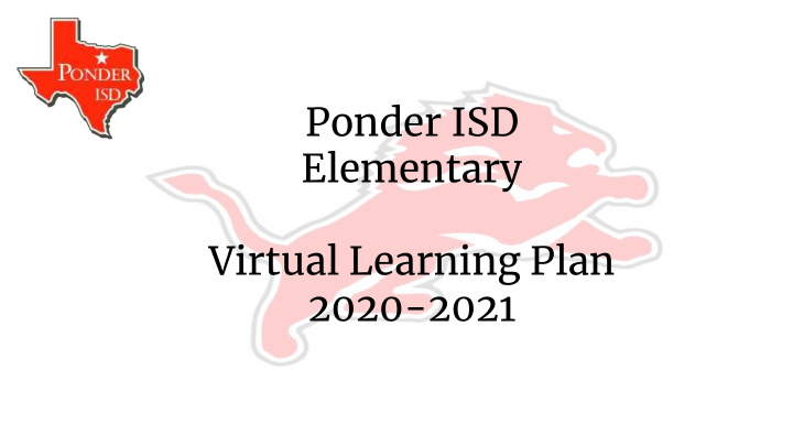 ponder isd elementary virtual learning plan 2020 2021