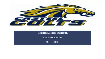 REGISTRATION  2018-2019  Casteel High Graduation Requirements  Subjects  Casteel University