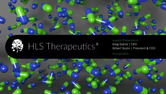 Greg Gubitz | CEO  Gilbert Godin | President &amp; COO  Post Q3 2019  TSX - HLS  Forward-looking