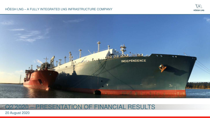 q2 2020 presentation of financial results