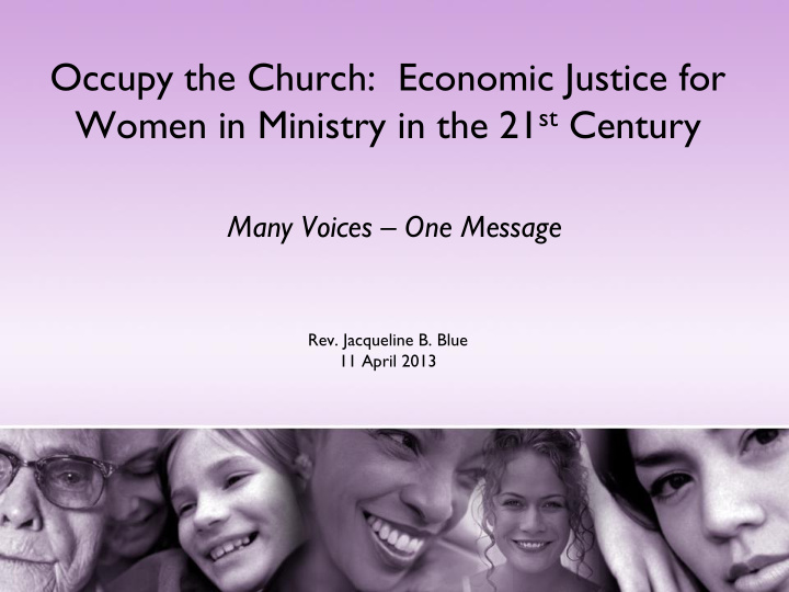 occupy the church economic justice for women in ministry