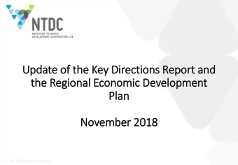 Update of  f the Key Dir  irections Report and  the Regional Economic Development  Pla  lan