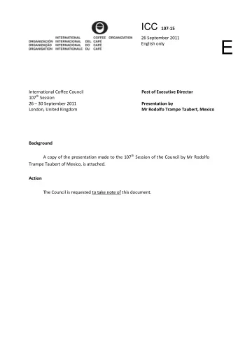 Work Plattform  Mexican Candidate  I. Overarching Goal  Renewed Sense of Relevance  Focus Daily