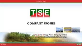 COMPANY PR  OF  IL  E  1  20/ 03/ 2018  Sun For The Future  CONT  E  NT  S    Vision &amp;