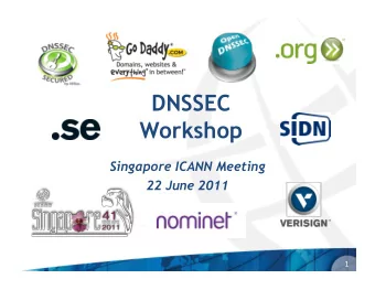 DNSSEC  Workshop  Singapore ICANN Meeting  22 June 2011  1  Program Committee  Steve Crocker,