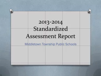 Standardized  Assessment Report  Middletown Township Public Schools  Number of Highest Possible