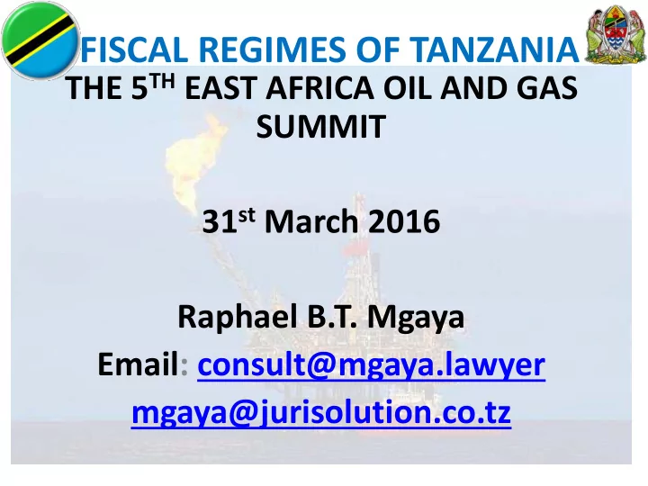 fiscal regimes of tanzania