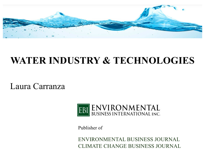 water industry technologies
