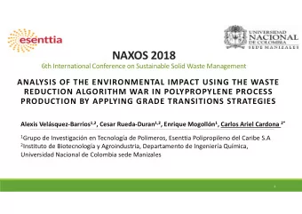 NAXOS 2018 6th International Conference on Sustainable Solid Waste Management ANALYSIS OF THE