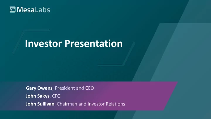 investor presentation