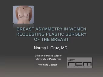 Norma I. Cruz, MD  Division of Plastic Surgery University of Puerto Rico  Nothing to Disclose  Is