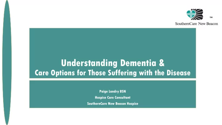 understanding dementia