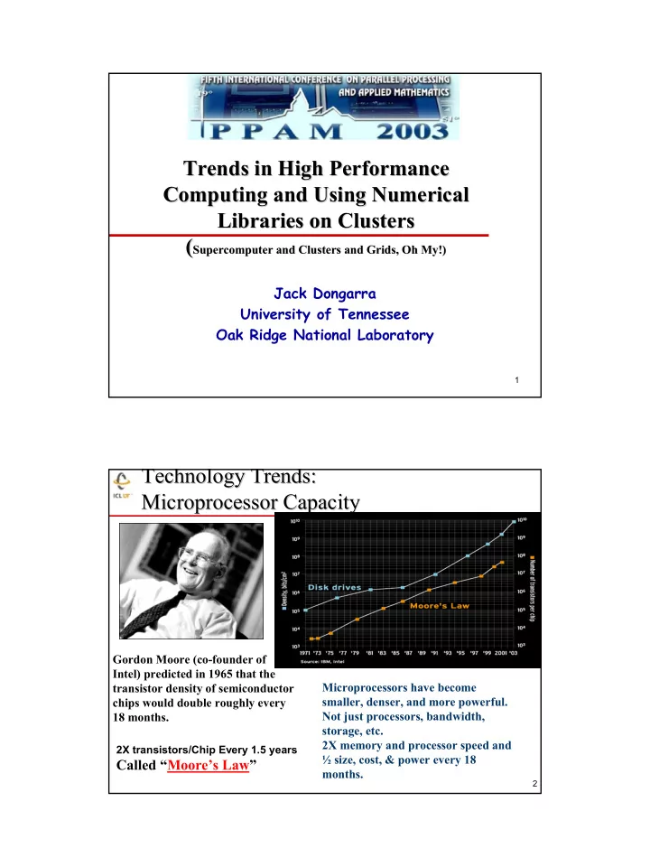 trends in high performance trends in high performance
