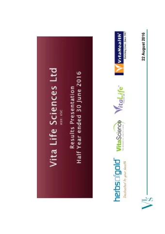 22 August 2016  Asia Pacific pharmaceutical and healthcare over-the-counter  business involved