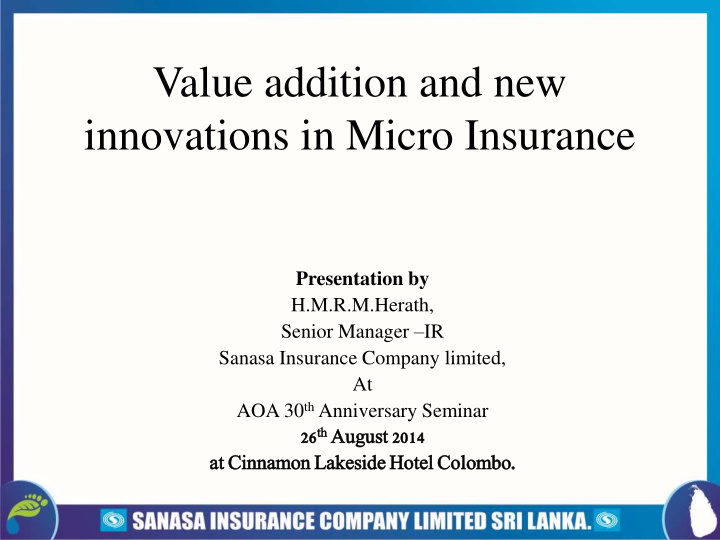 innovations in micro insurance