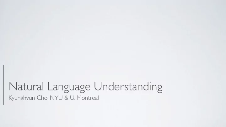 natural language understanding