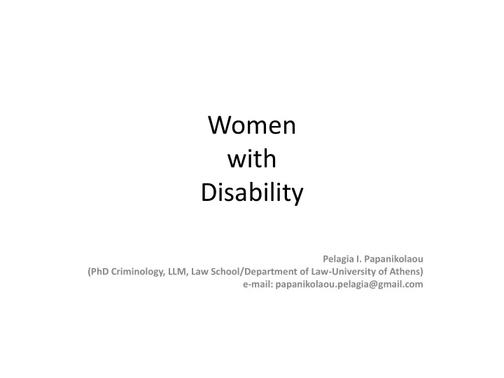 women with disability
