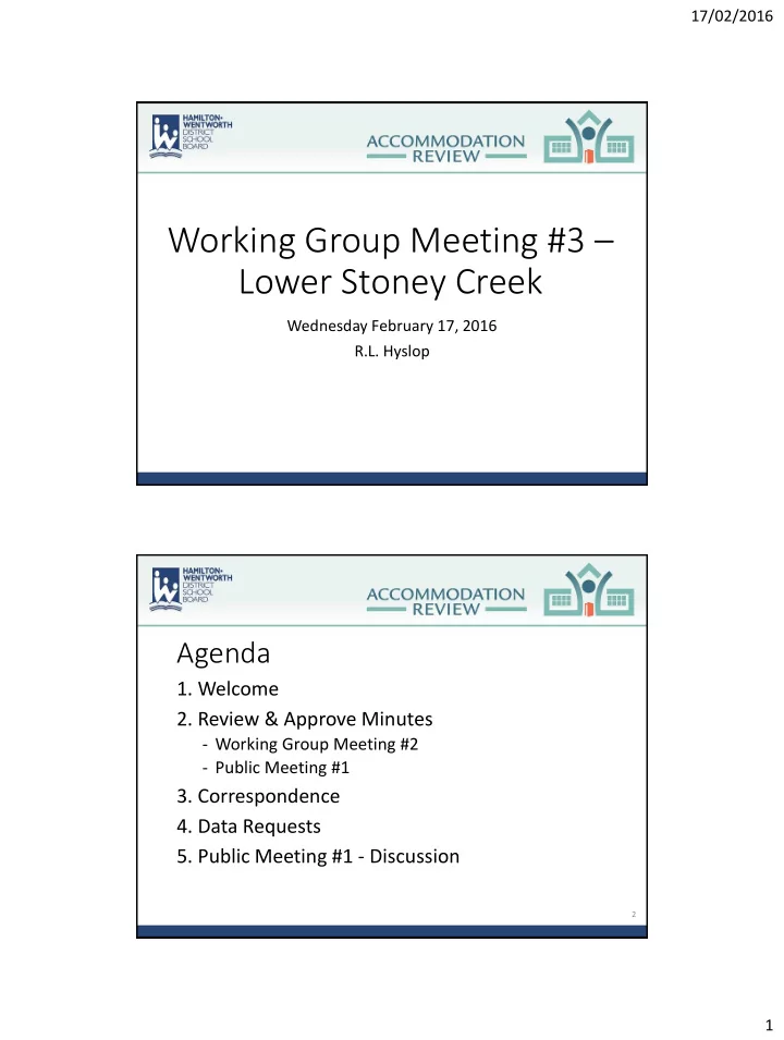 working group meeting 3