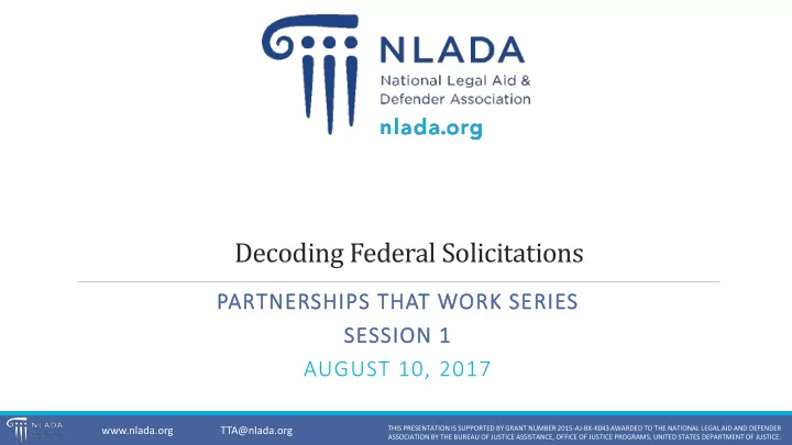 decoding federal solicitations