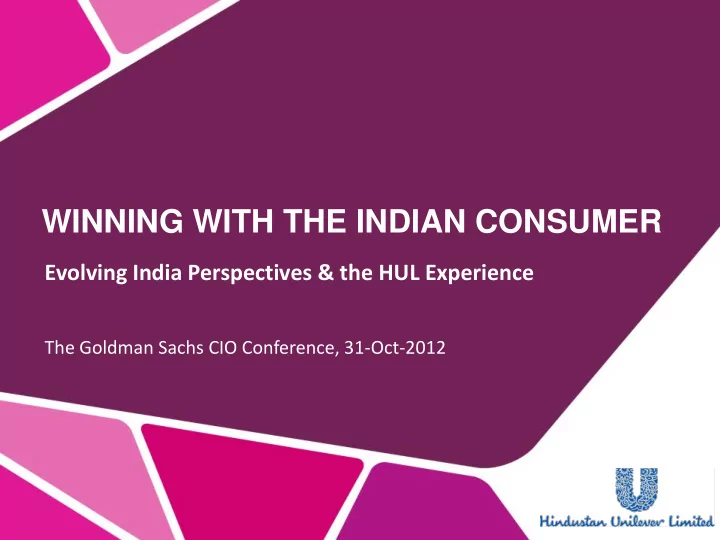 winning with the indian consumer