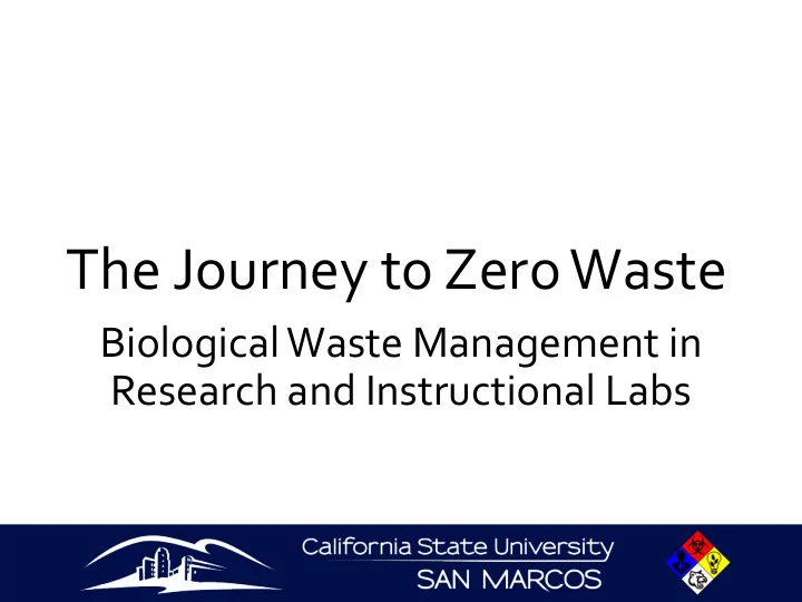 the journey to zero waste