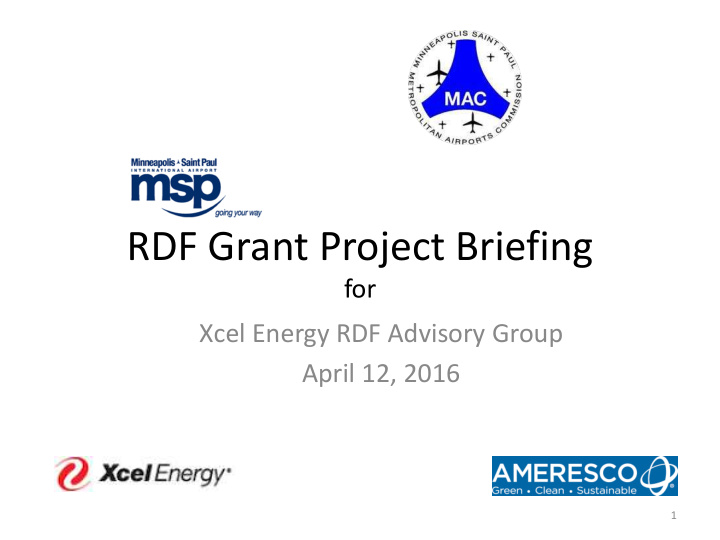 rdf grant project briefing