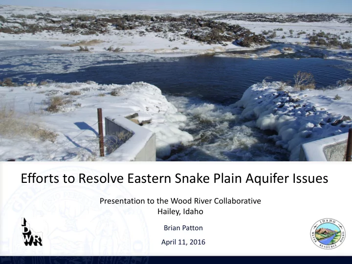 presentation to the wood river collaborative hailey idaho