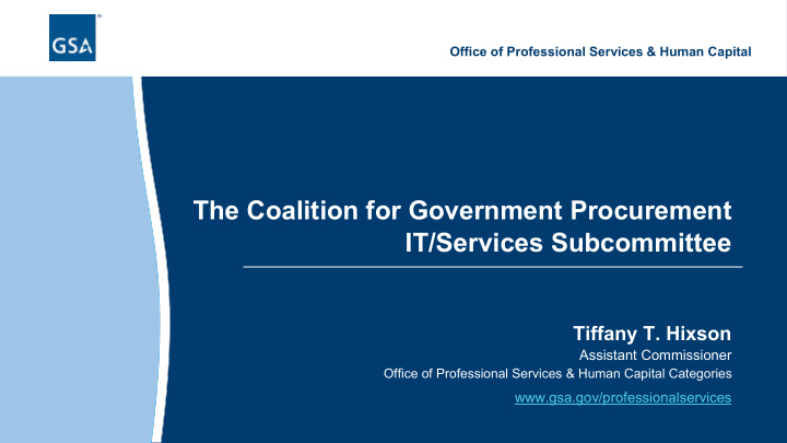 the coalition for government procurement