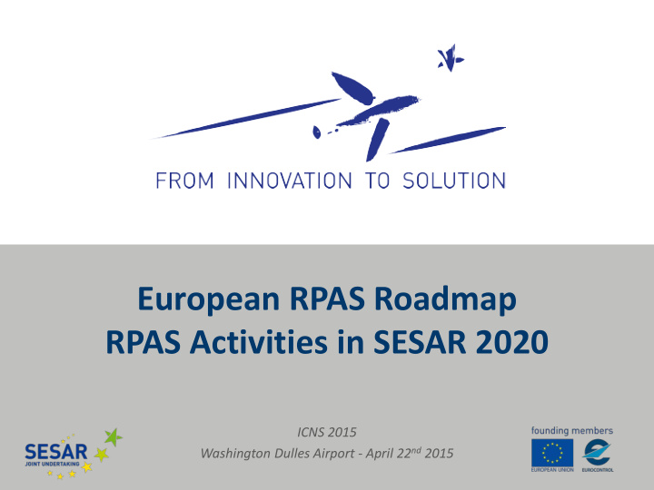 european rpas roadmap rpas activities in sesar 2020