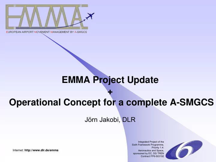 emma project update operational concept for a complete a