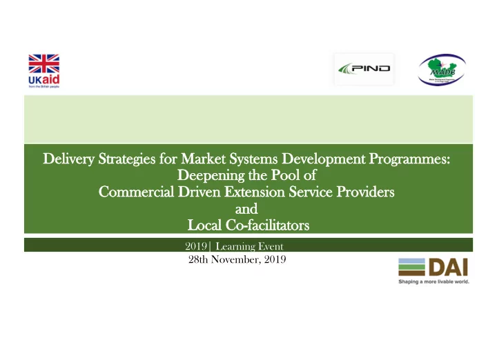 de delivery s y strategies f for m market s sys ystems de