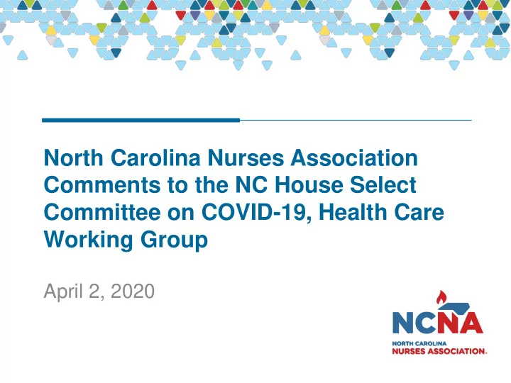 committee on covid 19 health care