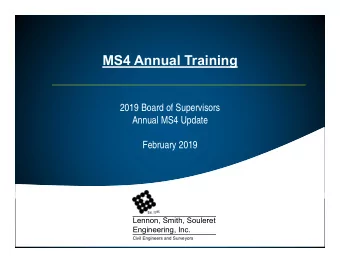 MS4 Annual Training  Click to edit Master text styles o Second level  Third level o Fourth