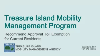 Tre  Treas  asur  ure  e Is  Isla  land  nd Mo  Mobi  bili  lity  ty  Management  Management