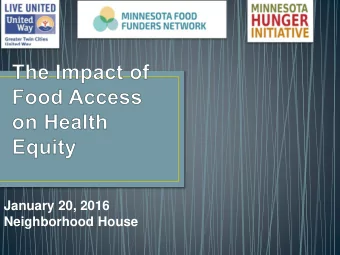 January 20, 2016  Neighborhood House  Planning Committee:  Tikki Brown- Department of Human