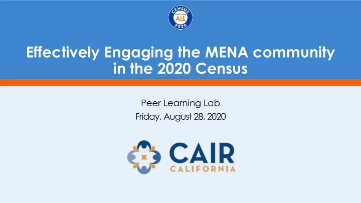 effectively engaging the mena community