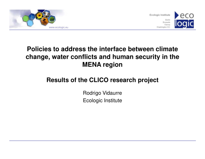 policies to address the interface between climate change