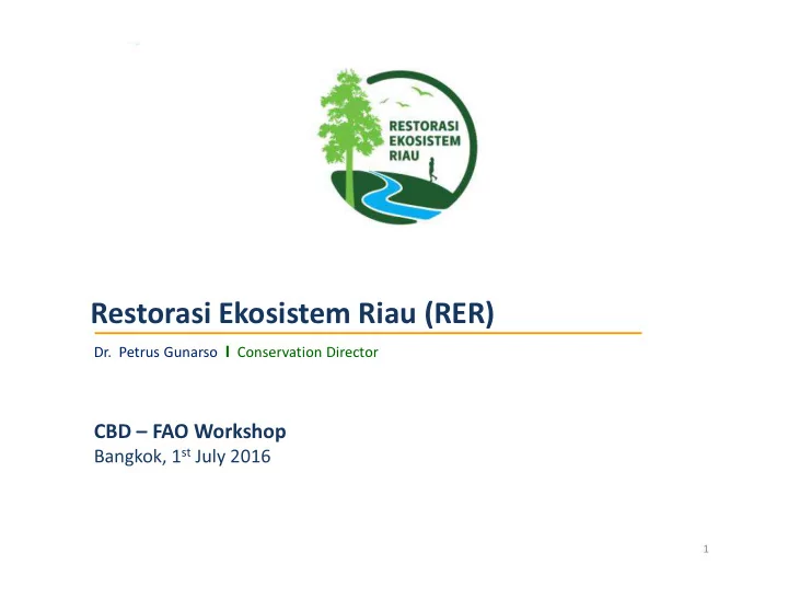restorasi ekosistem riau rer