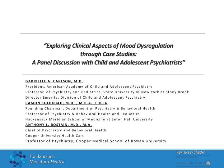 a panel discussion with child and adolescent psychiatrists